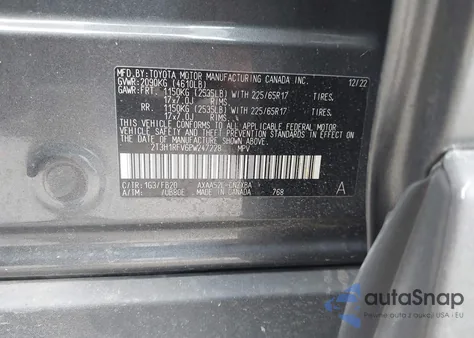 2023 Toyota Rav4 Le из США, поврежденный, VIN 2T3H1RFV6PW247228